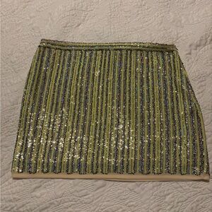 Sequin & beads Striped Skirt size large
